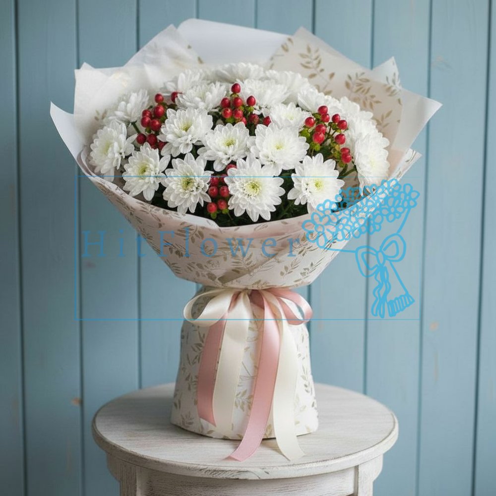 Букет цветов Ягодный плен Букет цветов из: Хризантемы